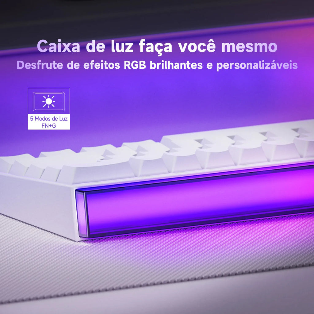 Veekos Shine60 HE Keyboard 60% AGRB with Lightbox RT0.01mm Magnetic Switch 8K Type-C Wired E-Sports Gaming Keyboard Do Brasil