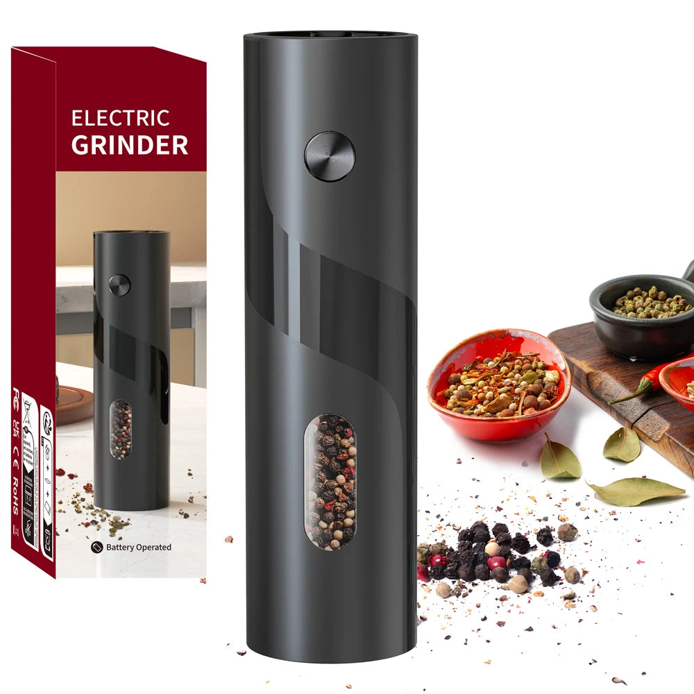 1Pc/2Pcs  Automatic Pepper Grinder Salt And Pepper Mill Adjustable Coarseness Spice Grinder with LED for Kitchen