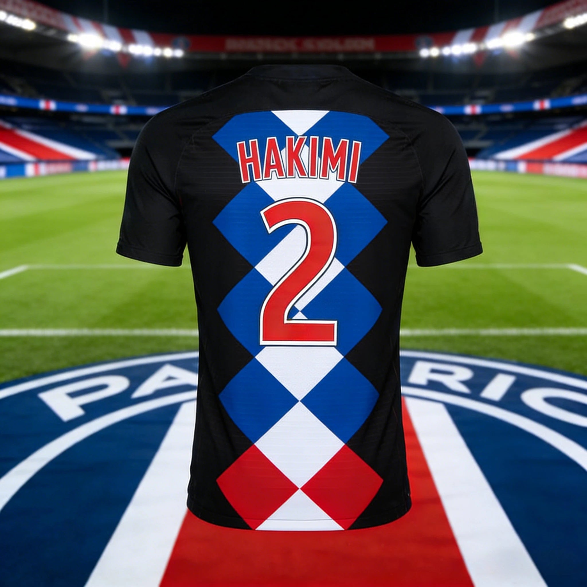 2026 Hot Sale Hakimi #2 Jersey - Dark Blue with Red Stripes Bold Red Number Stadium Vibe Premium Match-Day Apparel for Fans