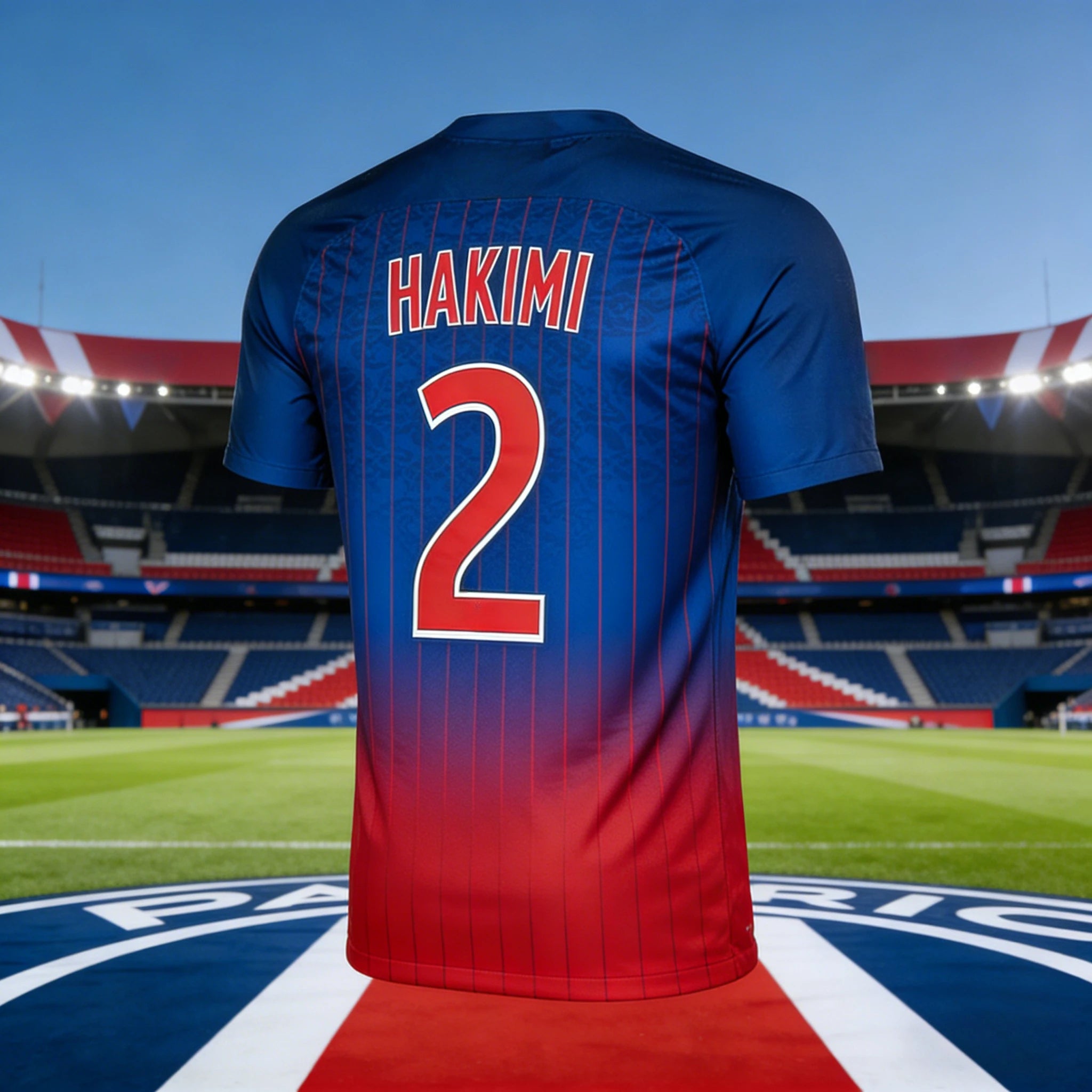 2026 Hot Sale Hakimi #2 Jersey - Dark Blue with Red Stripes Bold Red Number Stadium Vibe Premium Match-Day Apparel for Fans