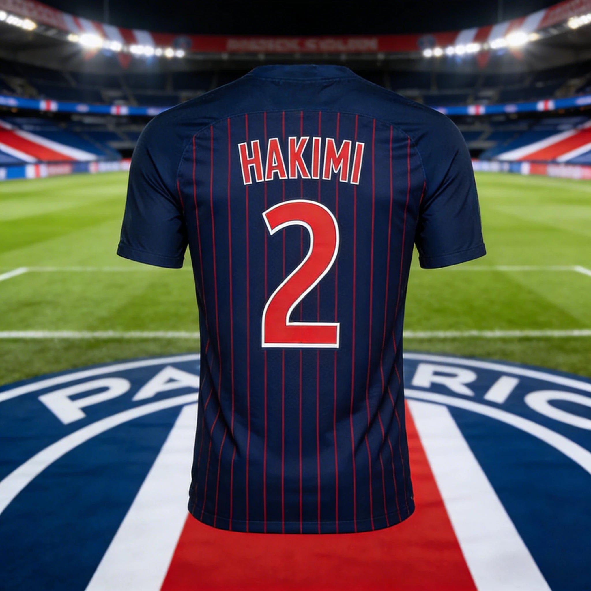 2026 Hot Sale Hakimi #2 Jersey - Dark Blue with Red Stripes Bold Red Number Stadium Vibe Premium Match-Day Apparel for Fans
