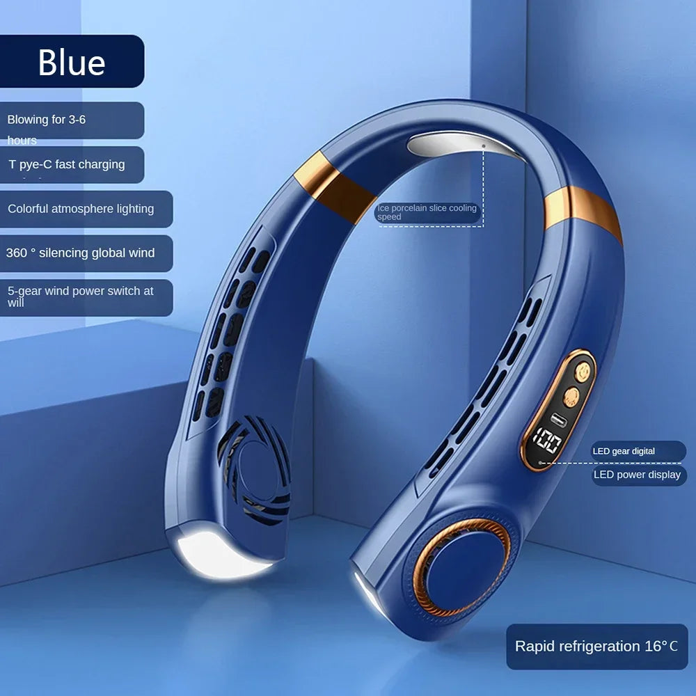 2026 Mini Hands-Free Personal Air Conditioner with Digital Display Rechargeable Air Conditioner Neck Ventilator